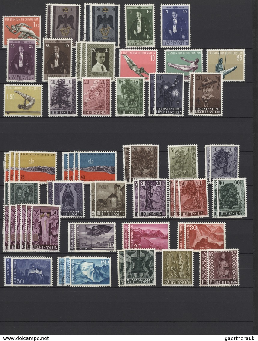 Liechtenstein: 1912/2000, Oftmals Doppelt Geführte Sammlung Im Steckbuch, Dabei Etliche Bessere Ausg - Collections