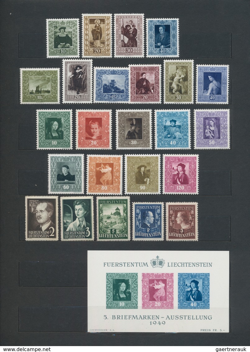 Liechtenstein: 1921/1960, Postfrische Partie Von Mittleren Und Besseren Ausgaben, Dabei Freimarken 1 - Lotes/Colecciones