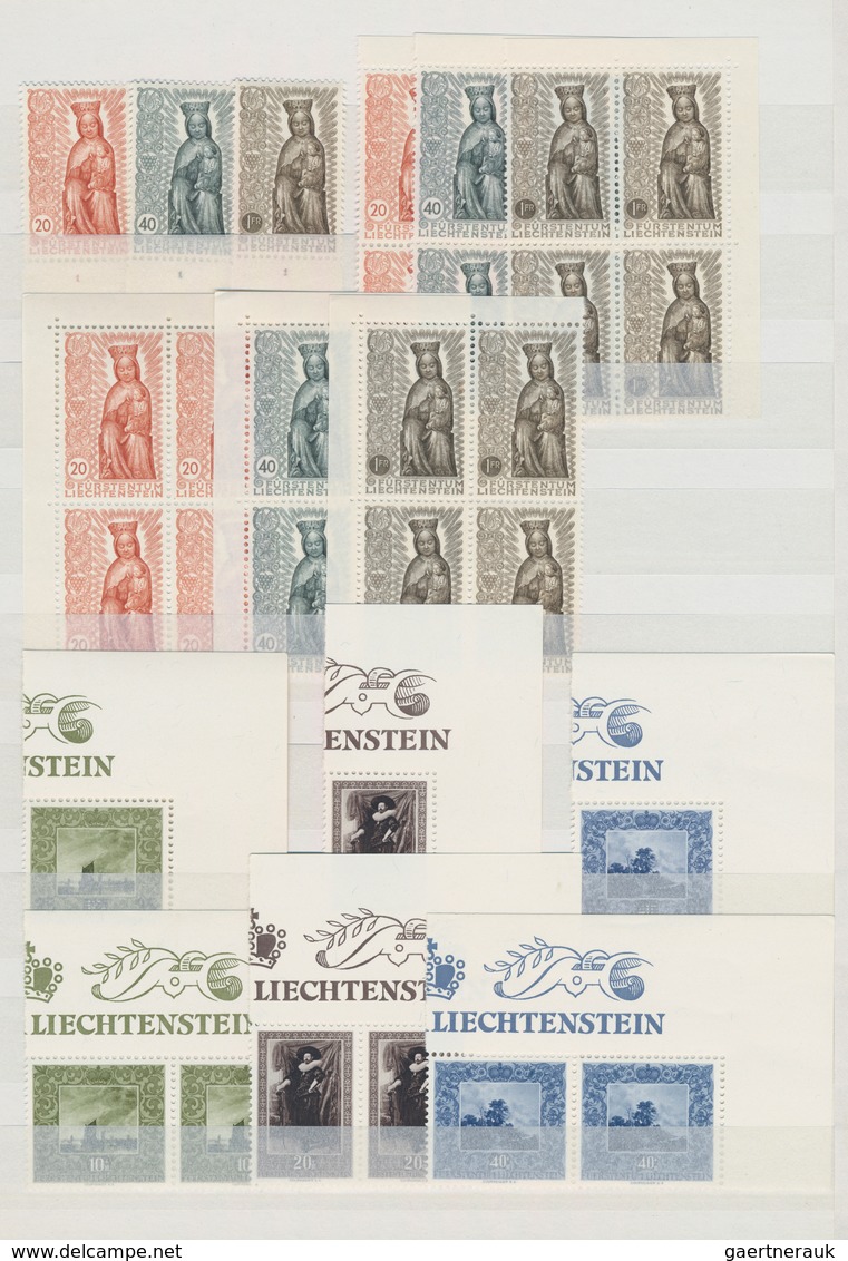 Liechtenstein: 1941/1960, Postfrische Partie Von Nur Mittleren Und Besseren Ausgaben In Kompletten S - Lotes/Colecciones