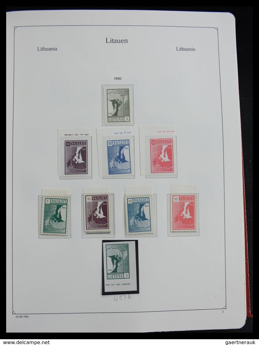 Litauen: 1918-2010: Well filled, MNH and mint hinged collection Lithuania 1918-2010 in Kabe album, i