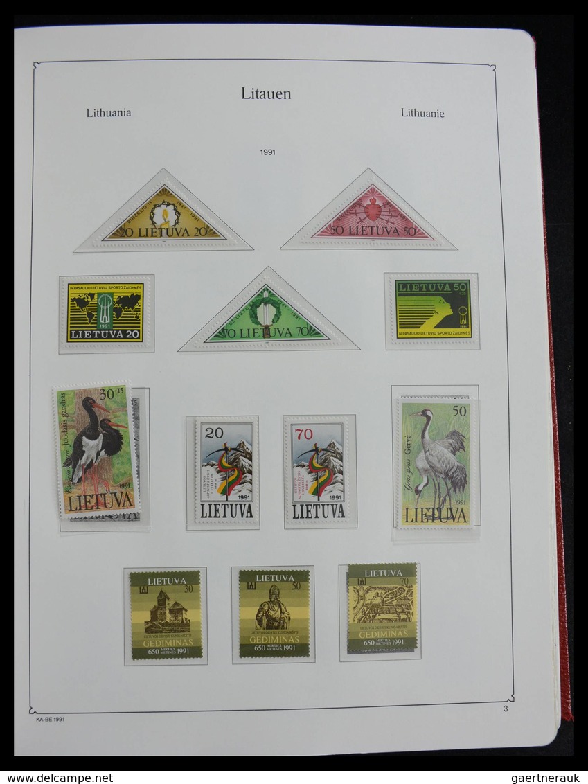 Litauen: 1918-2010: Well filled, MNH and mint hinged collection Lithuania 1918-2010 in Kabe album, i