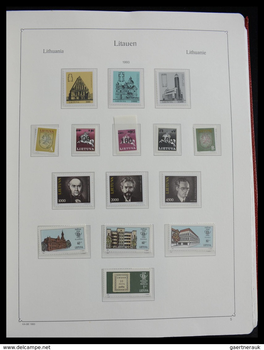 Litauen: 1918-2010: Well filled, MNH and mint hinged collection Lithuania 1918-2010 in Kabe album, i