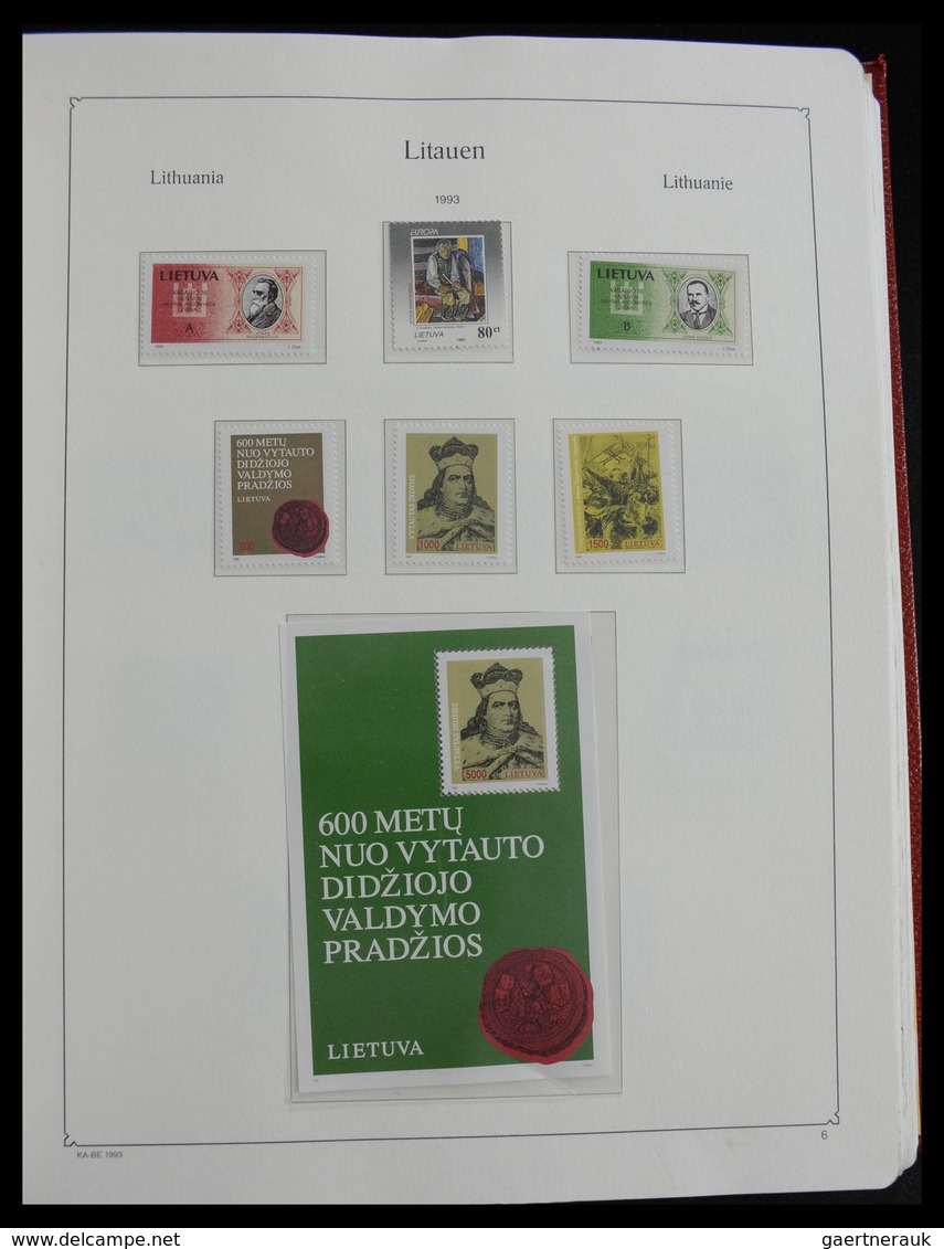 Litauen: 1918-2010: Well filled, MNH and mint hinged collection Lithuania 1918-2010 in Kabe album, i