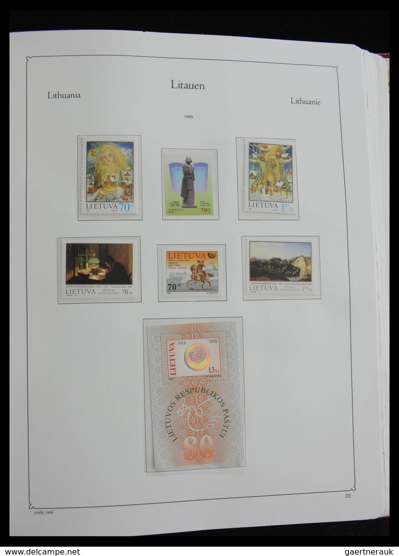 Litauen: 1918-2010: Well filled, MNH and mint hinged collection Lithuania 1918-2010 in Kabe album, i