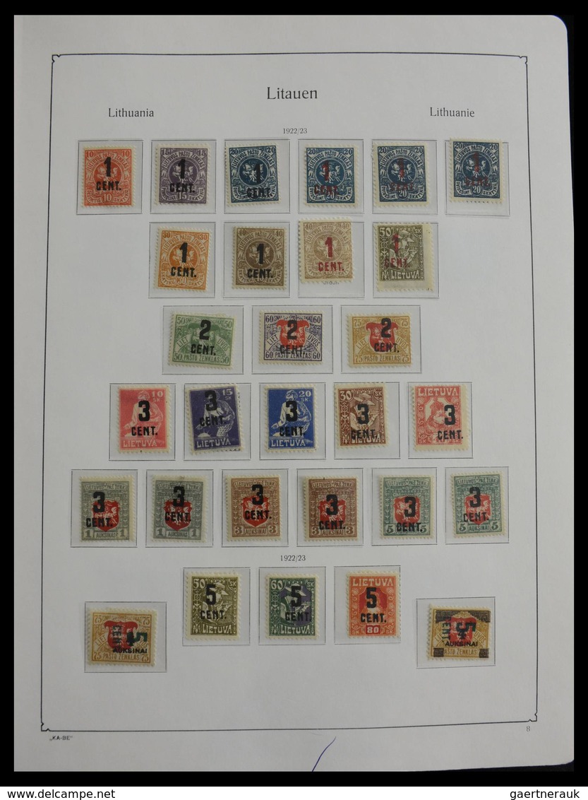 Litauen: 1918-2010: Well filled, MNH and mint hinged collection Lithuania 1918-2010 in Kabe album, i