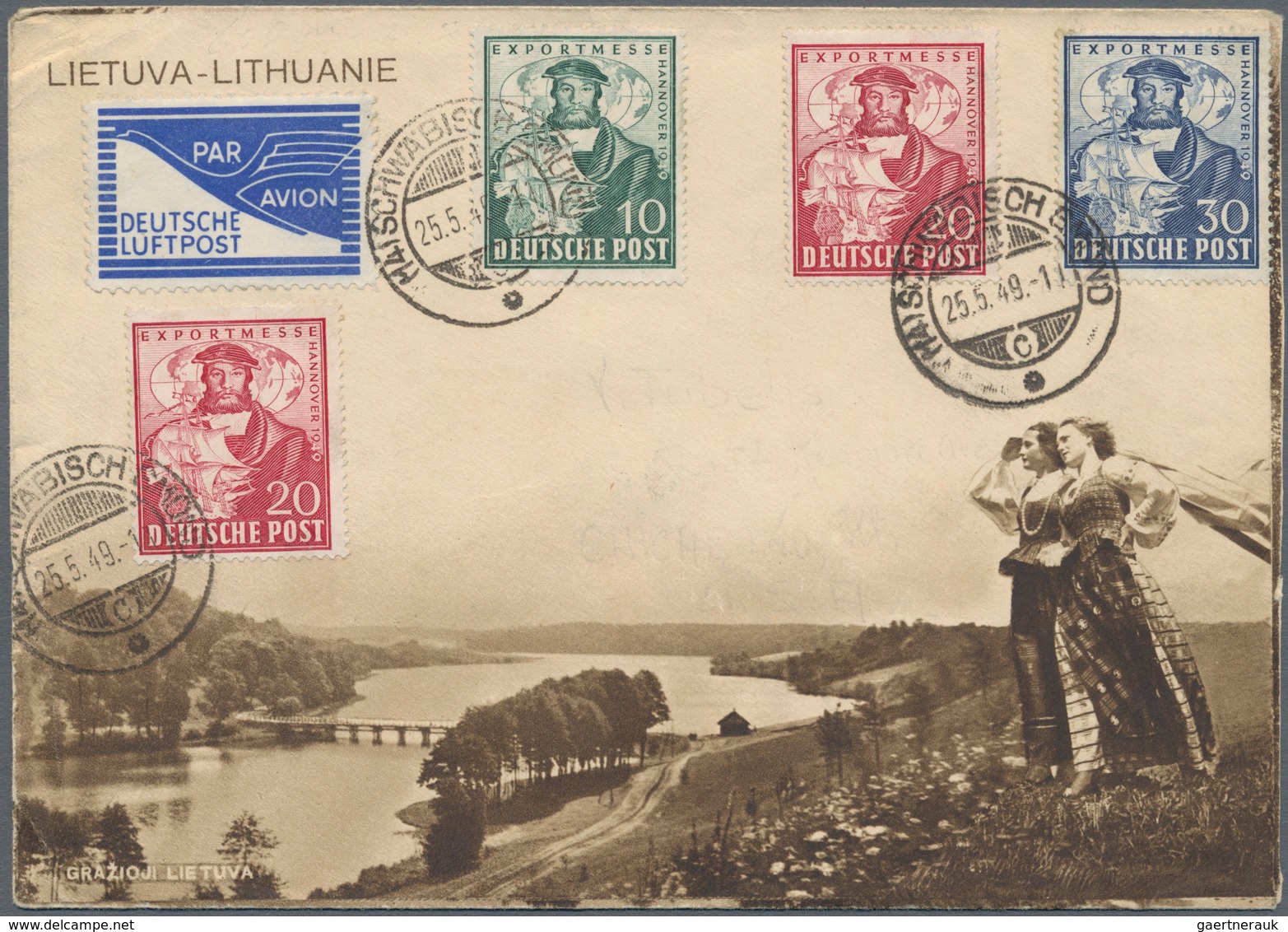 Litauen: 1919-1940's ca.: About 150 covers and postcards from various post offices in Lithuania, mos