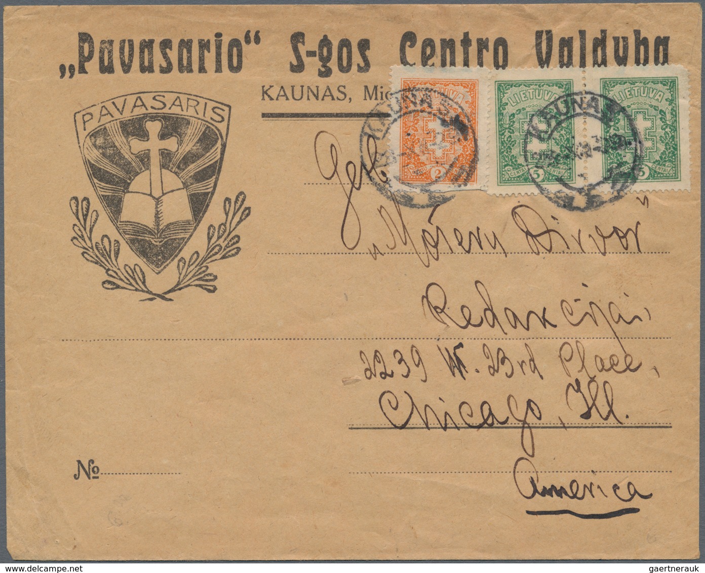 Litauen: 1919-1940's ca.: About 150 covers and postcards from various post offices in Lithuania, mos