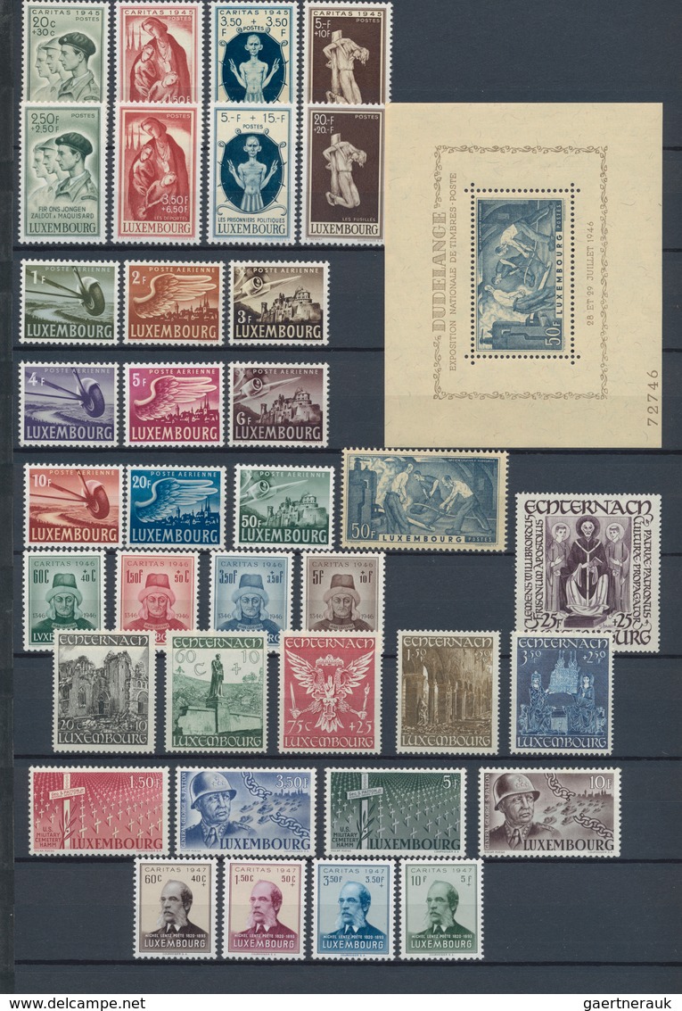 Luxemburg: 1945/1990, Apparently Complete MNH Collection In A Stockbook, Two Sets (1951 European Uni - Other & Unclassified