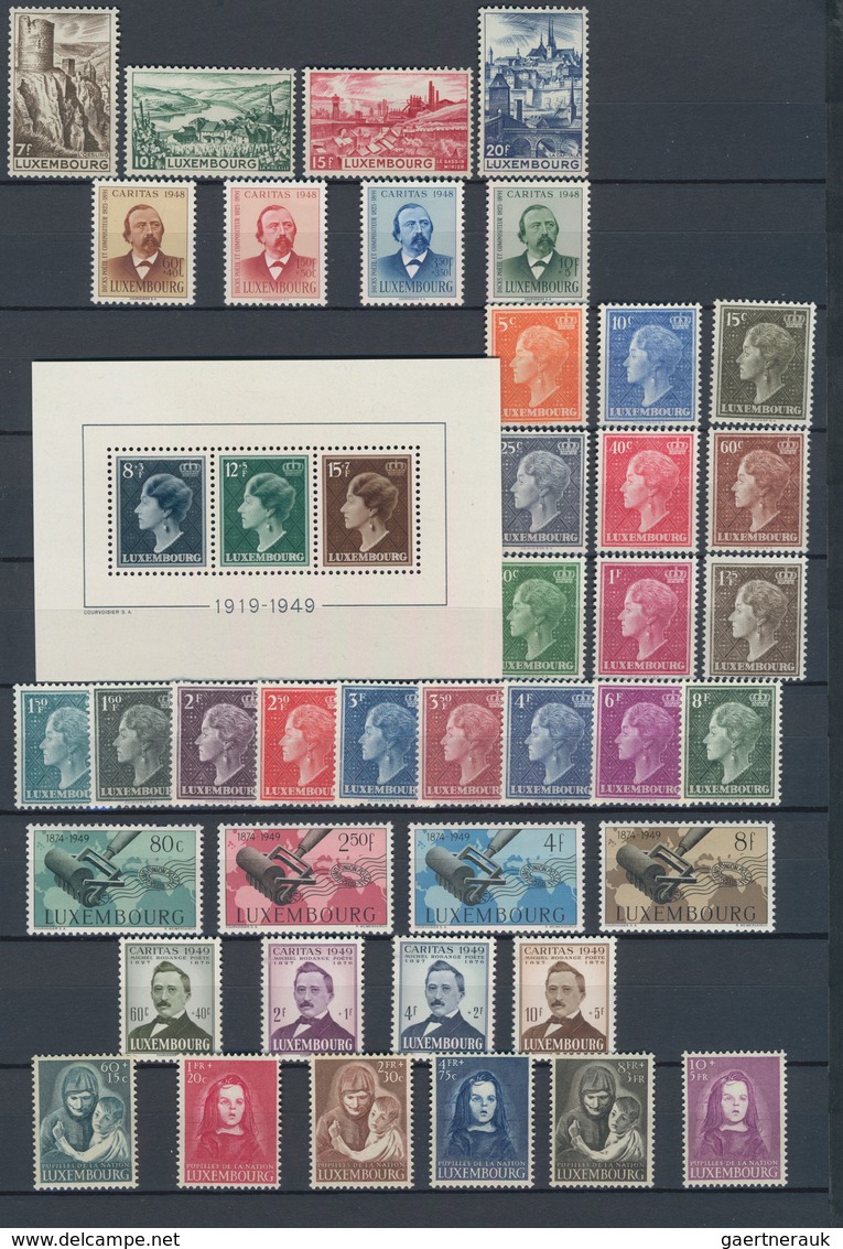 Luxemburg: 1945/1990, Apparently Complete MNH Collection In A Stockbook, Two Sets (1951 European Uni - Otros & Sin Clasificación