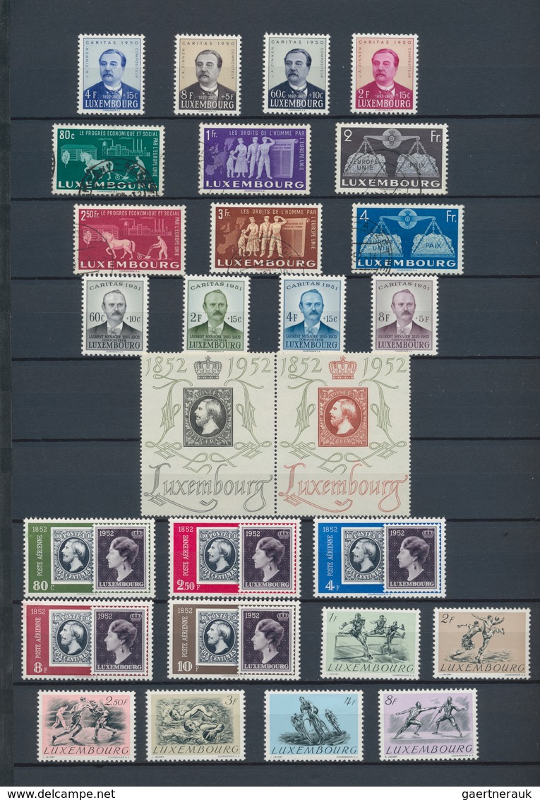 Luxemburg: 1945/1990, Apparently Complete MNH Collection In A Stockbook, Two Sets (1951 European Uni - Other & Unclassified