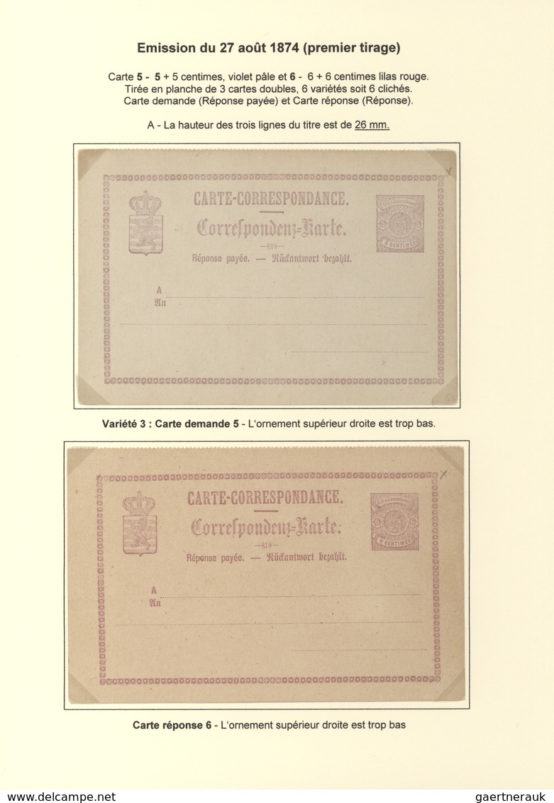 Luxemburg - Ganzsachen: 1874/81 Fantastic Exhibition Collection Of Postal Stationery Postcards, From - Interi Postali