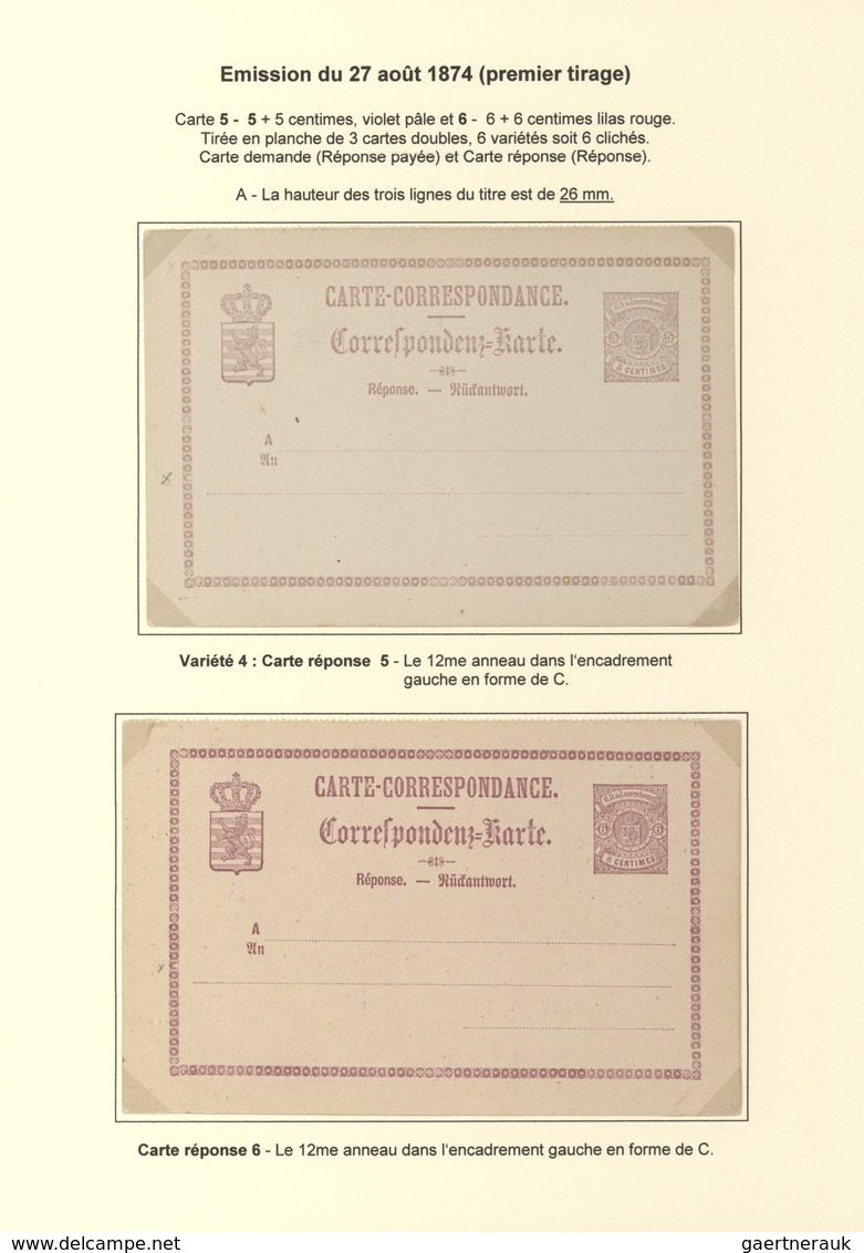 Luxemburg - Ganzsachen: 1874/81 Fantastic Exhibition Collection Of Postal Stationery Postcards, From - Interi Postali