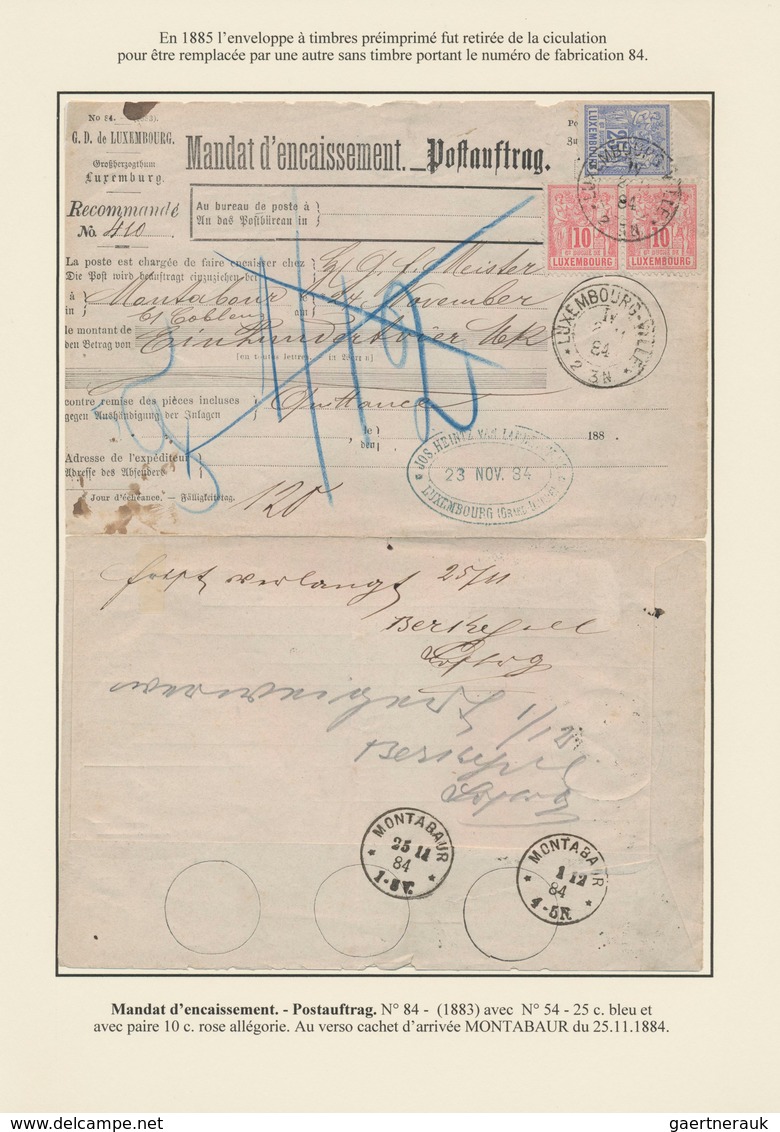 Luxemburg - Ganzsachen: 1877/1901 Exhibition Collection Of Postal Stationery Of The Postal Order Env - Ganzsachen