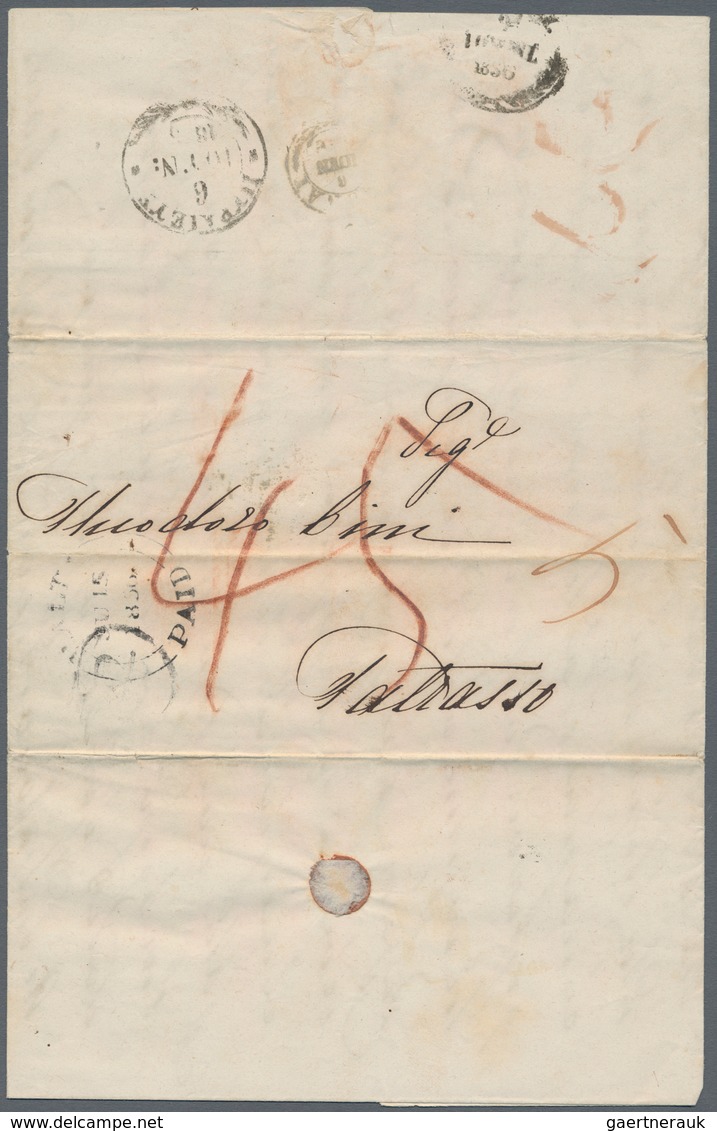 Malta: 1845/1864, Collection Of 48 Stampless Lettersheets From And (mainly) To Malta, Showing A Good - Malta