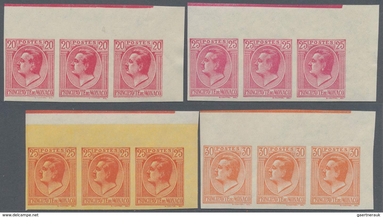 Monaco: 1924/1933, Coat Of Arms And Prince Louis II. 16 Different Values 1c. Grey To 50c. Brown-lila - Gebraucht