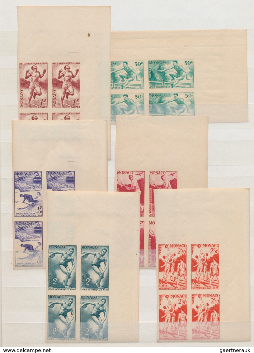 Monaco: 1948/1999, Lot Of Imperf. Stamps, Colour Proofs, Epreuve De Luxe And Souvenir Cards. - Usados