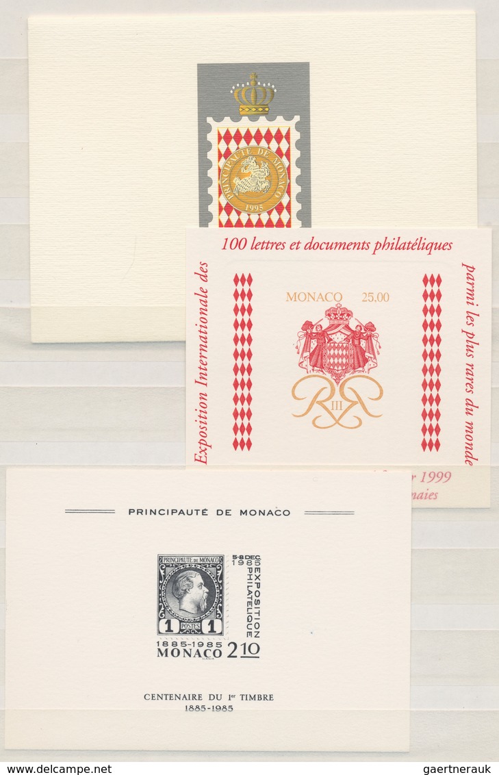 Monaco: 1948/1999, Lot Of Imperf. Stamps, Colour Proofs, Epreuve De Luxe And Souvenir Cards. - Gebraucht