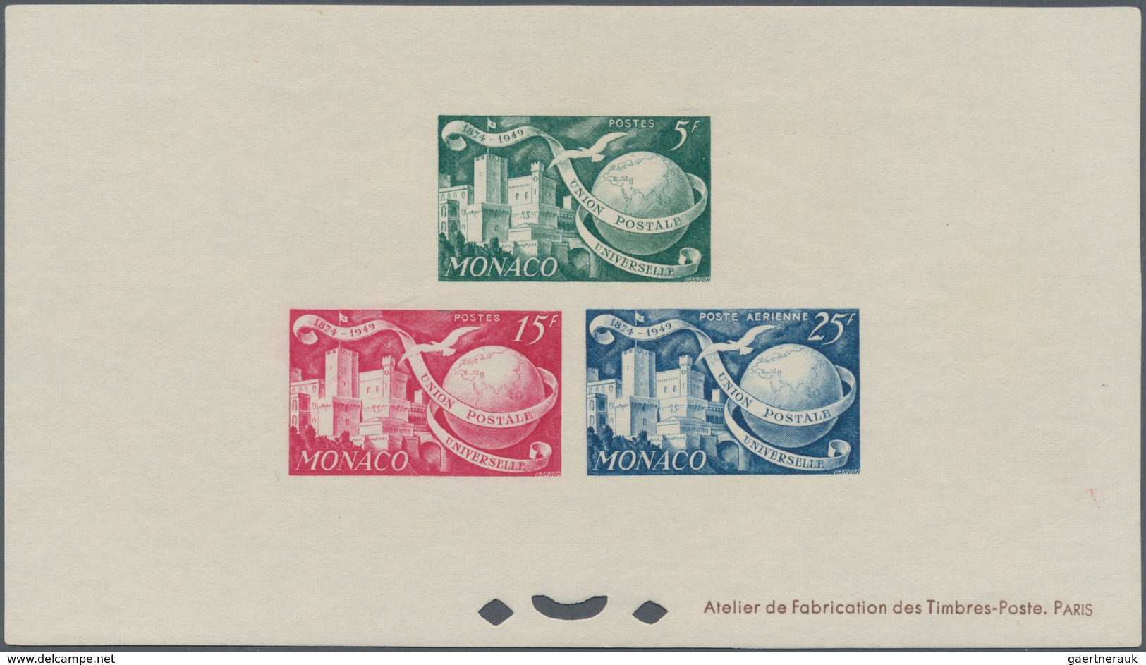 Monaco: 1949/1978, Lot Of Specialities: 1949 UPU Four Epreuve Collective (partly Some Slight Toning) - Oblitérés