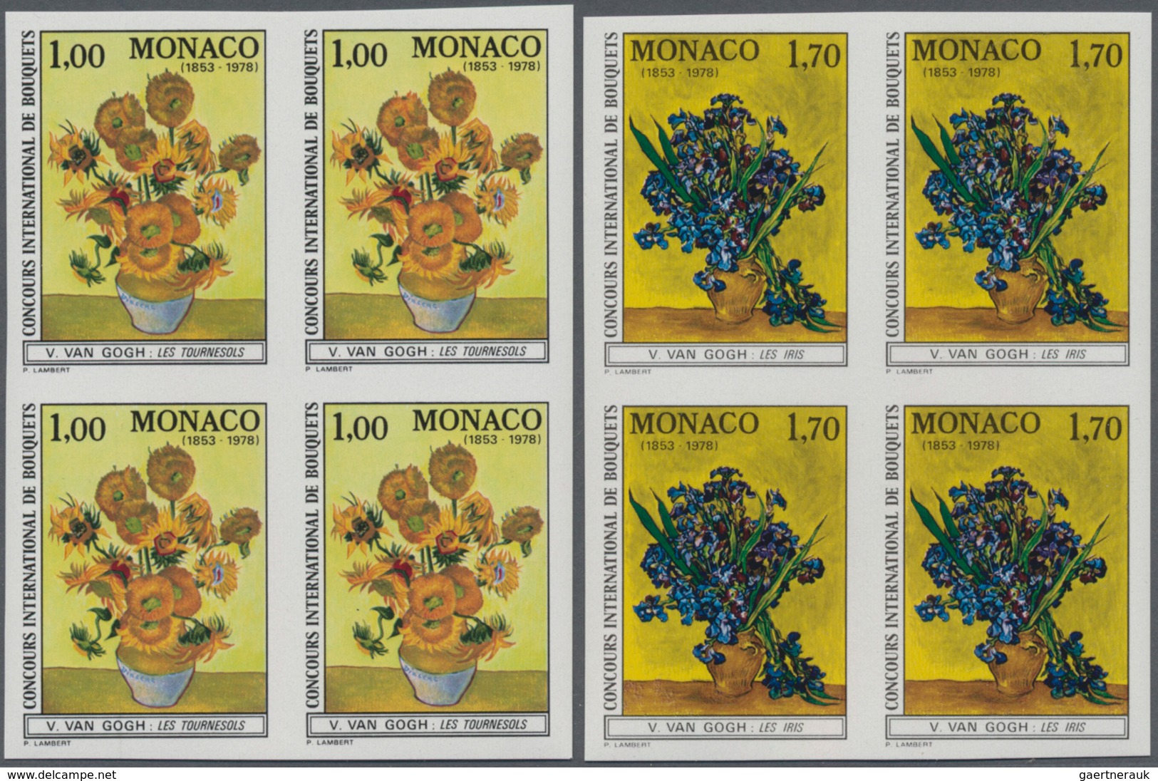 Monaco: 1978, International Competition For Flower-making In Monte Carlo Set Of Two 1.00fr. ‚Sunflow - Gebruikt