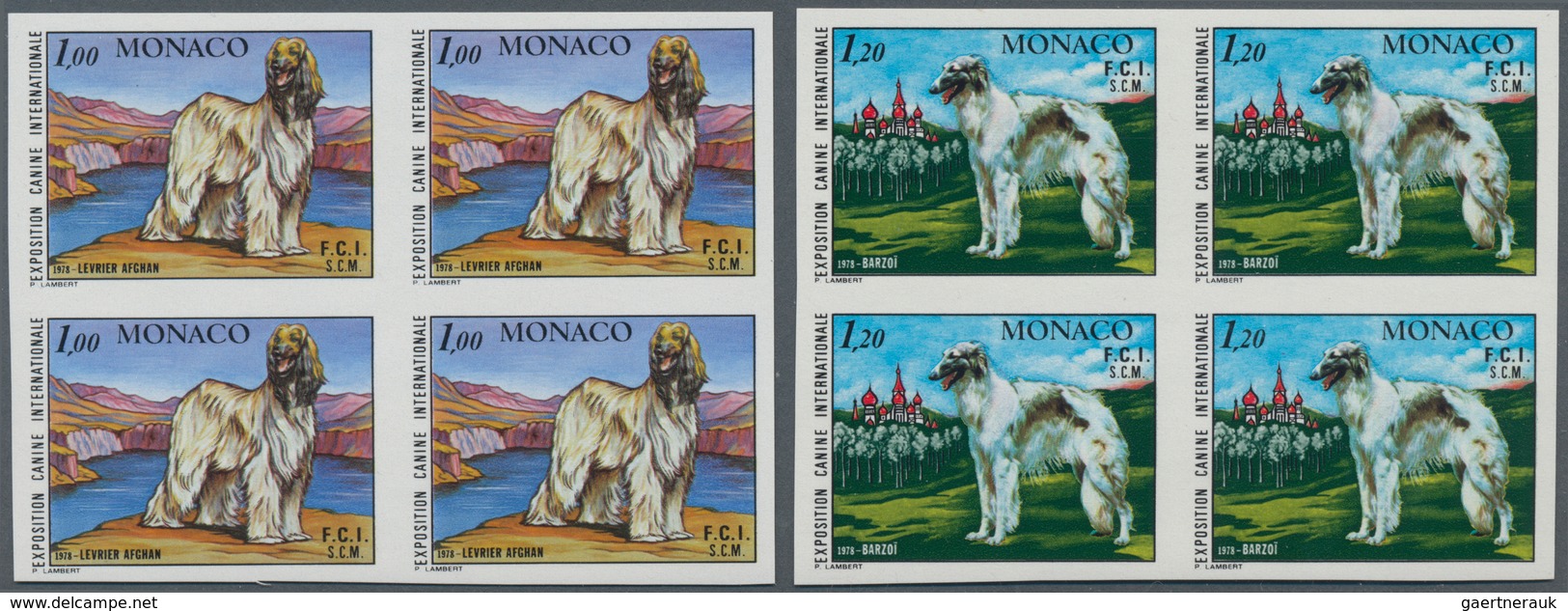 Monaco: 1978, International Dog Show In Monte Carlo Complete Set Of Two (Afghan Greyhound And Borzoi - Used Stamps