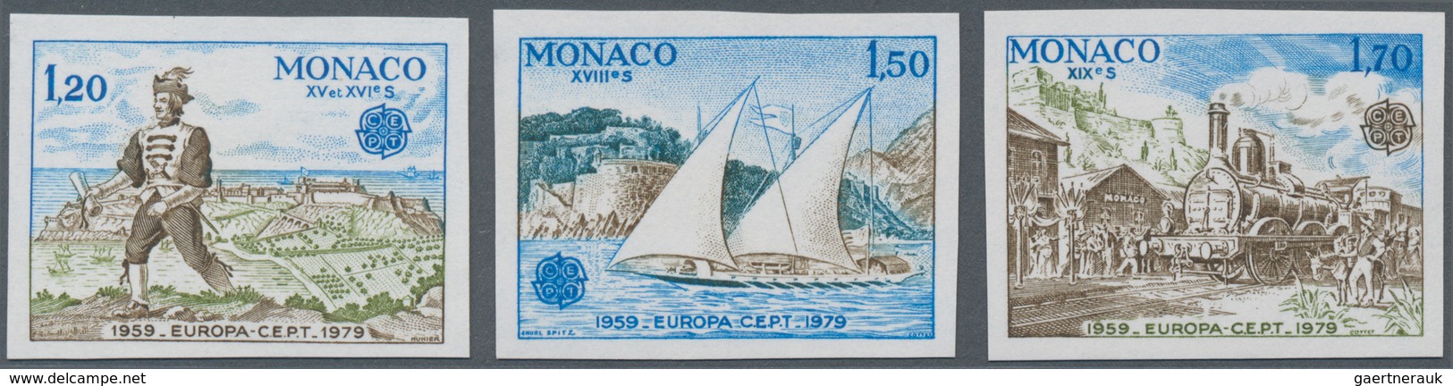 Monaco: 1979, Europa-CEPT ‚25 Years Of Post And Telecommunication Complete Set Of Three In A Lot Wit - Usati