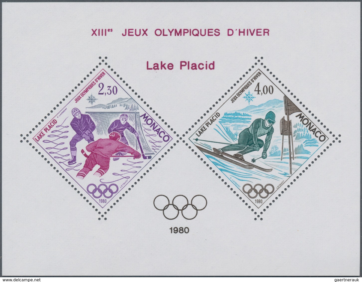 Monaco: 1980, Winter Olympics Lake Placid In A Lot With 40 Special Miniature Sheets, Mint Never Hing - Gebraucht
