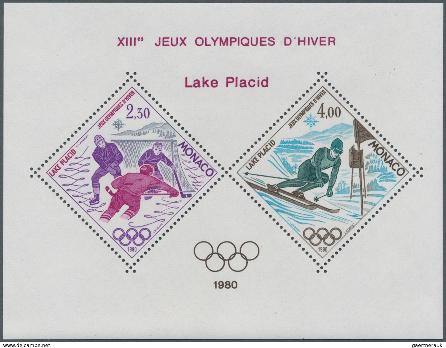 Monaco: 1980, Olympic Lake Placid, Bloc Speciaux, 100 Pieces Unmounted Mint. Maury BS12 (100), 19.00 - Gebraucht