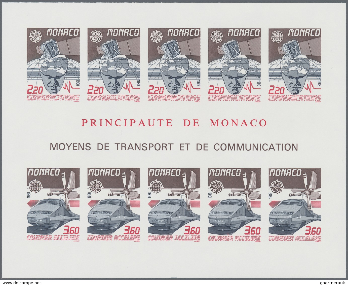 Monaco: 1982/1989, Accumulation With 233 IMPERFORATE Europa-CEPT Miniature Sheets In Five Different - Oblitérés