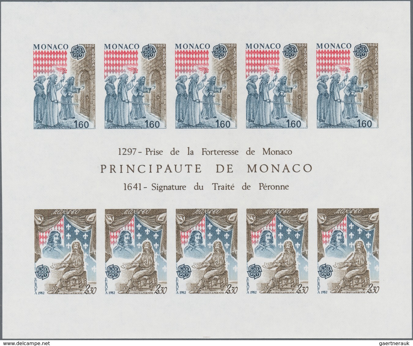 Monaco: 1982/1989, Accumulation With 233 IMPERFORATE Europa-CEPT Miniature Sheets In Five Different - Gebraucht