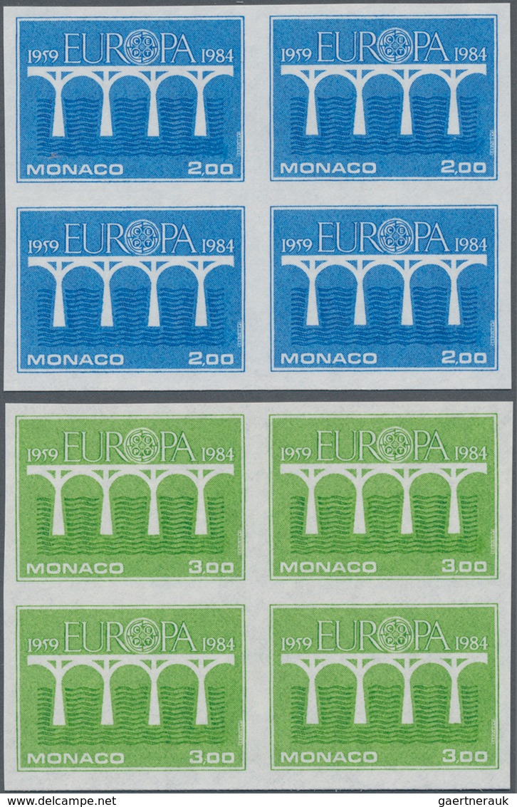 Monaco: 1984, 25 Years Of CEPT Complete Set Of Two In A Lot With 31 IMPERFORATE Sets Mostly In Large - Oblitérés