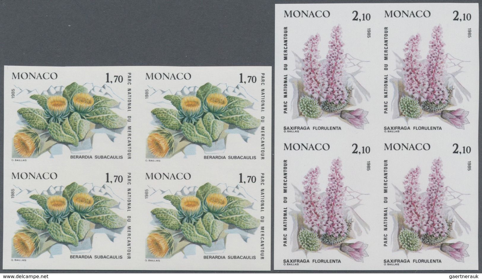 Monaco: 1985, Scarce Plants From Mercantour National Park Complete Set Of Six In A Lot With 78 IMPER - Usados