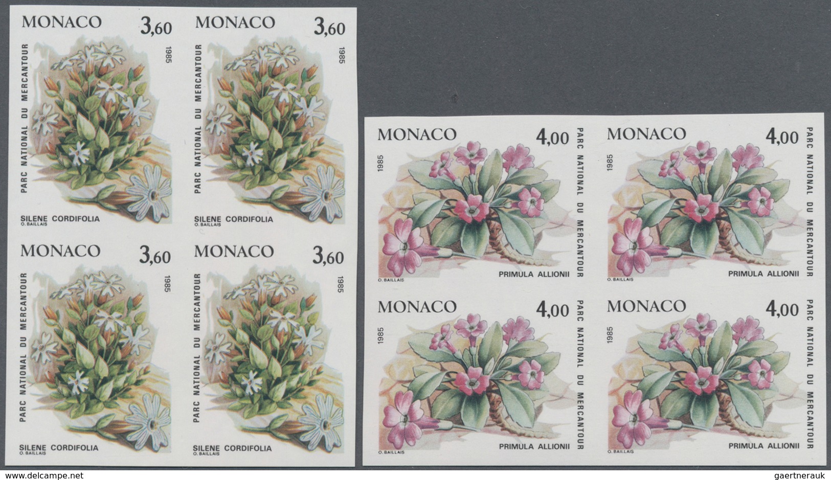 Monaco: 1985, Scarce Plants From Mercantour National Park Complete Set Of Six In A Lot With 78 IMPER - Usados