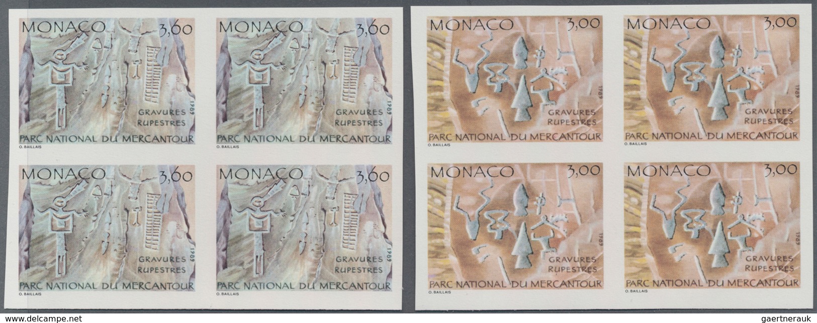 Monaco: 1989, Rock Drawings In Mercantour National Park Complete Set Of Six In A Lot With 75 IMPERFO - Oblitérés