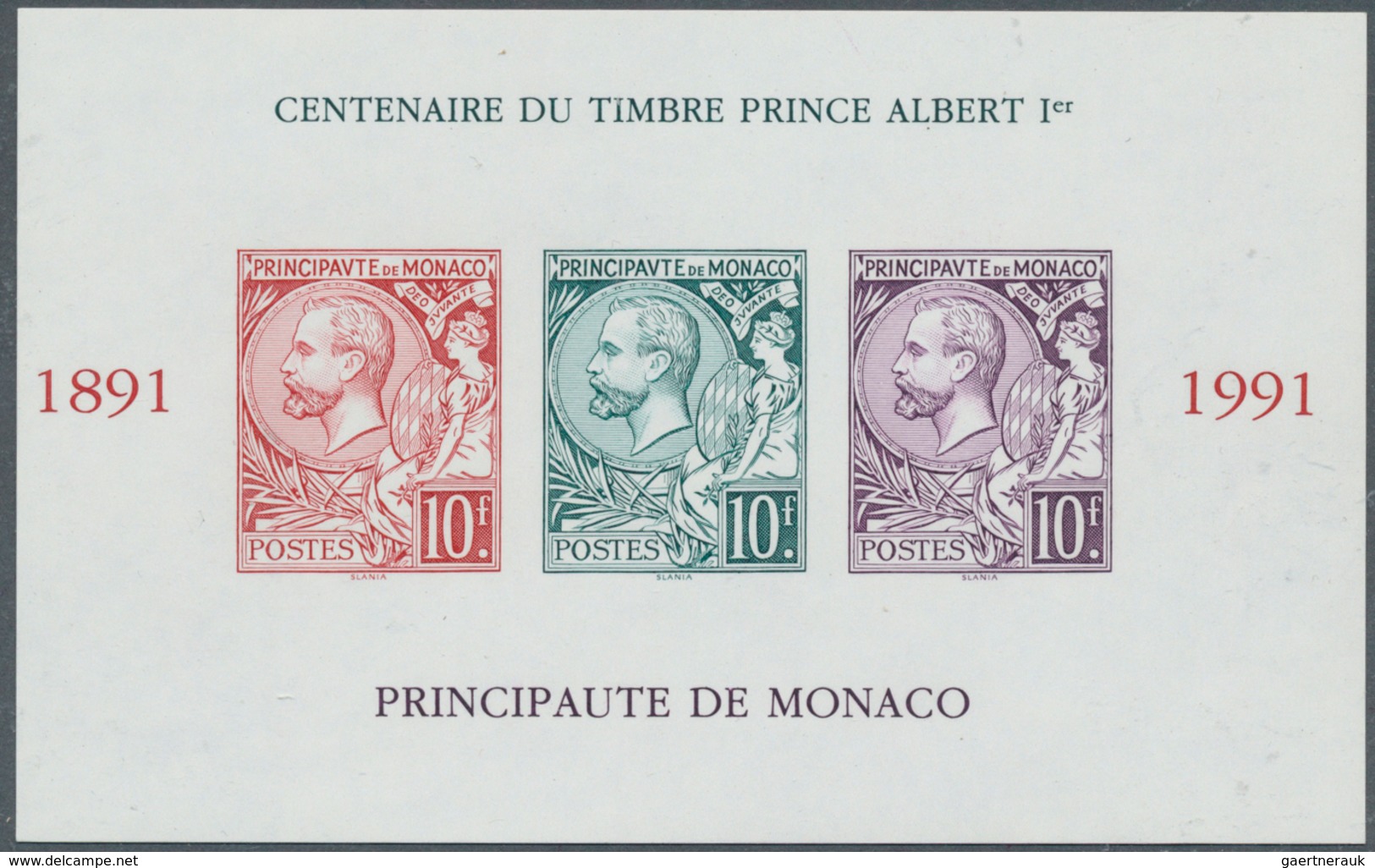 Monaco: 1991, Centenary Of Stamps 'Prince Albert I.' In A Lot With 72 IMPERFORATE Miniature Sheets, - Used Stamps