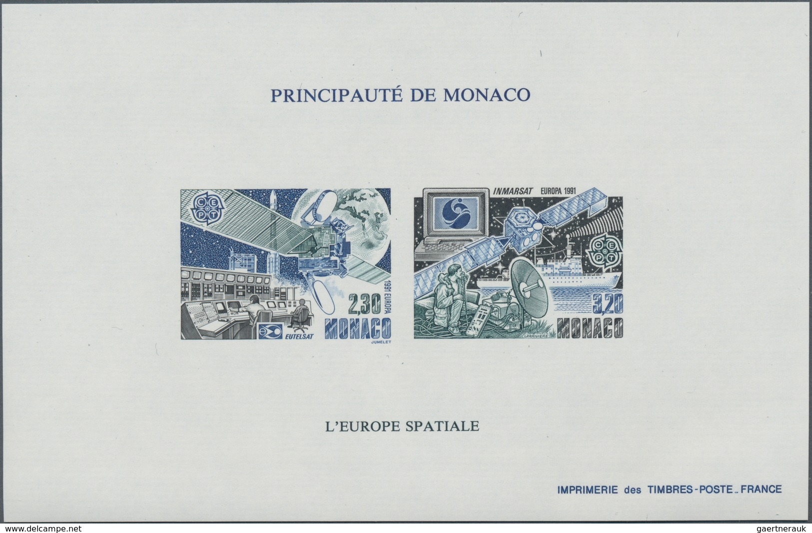 Monaco: 1991, Cept "Space", Bloc Speciaux Imperforate, 45 Pieces Mint Never Hinged. Maury BS14 Nd (4 - Usados