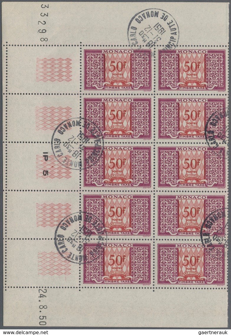 Monaco - Portomarken: 1953, Transportation Postage Dues 10fr. ‚airplane Construction Of Leonardo Da - Impuesto