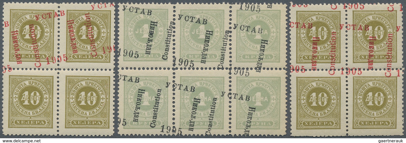 Montenegro - Portomarken: 1906, Overprints, Specialised Assortment Of Apprx. 140 Stamps Showing Many - Montenegro