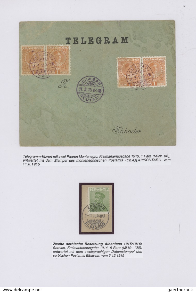 Montenegro - Besonderheiten: 1913/1915, MONTENEGRIN OCCUPATION Of ALBANIA, Collection With 6 Covers/ - Montenegro