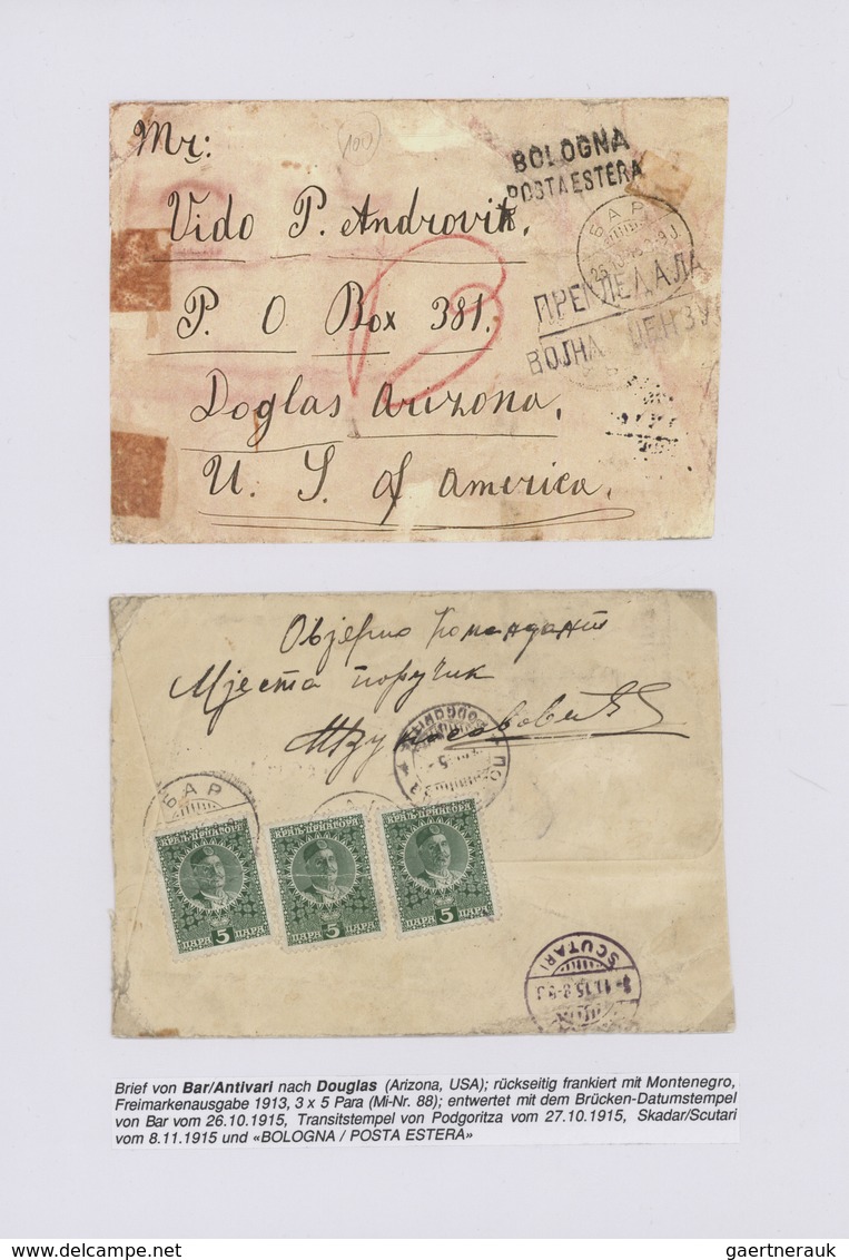 Montenegro - Besonderheiten: 1913/1915, MONTENEGRIN OCCUPATION Of ALBANIA, Collection With 6 Covers/ - Montenegro