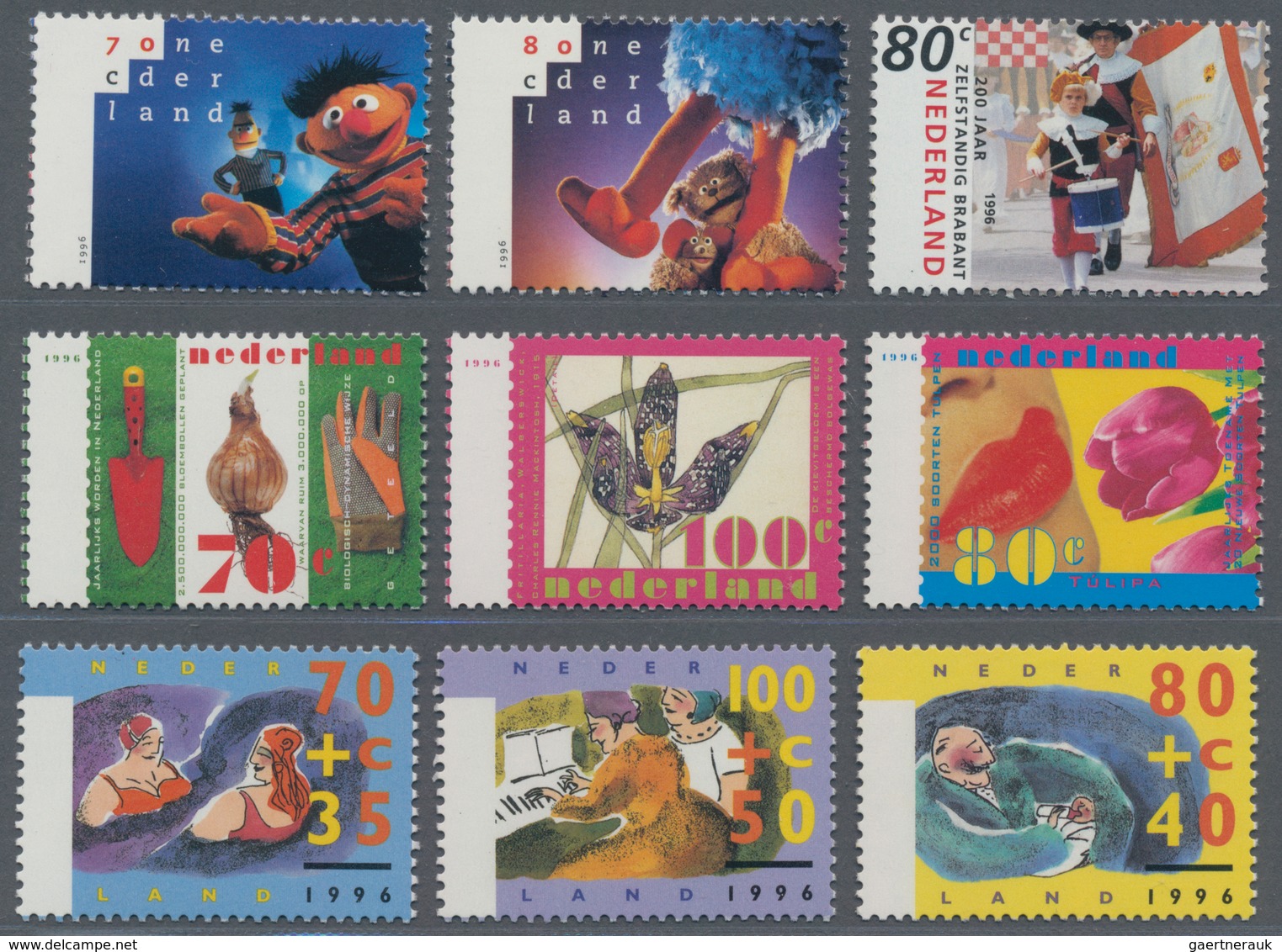 Niederlande: 1996, Sets MNH Without The Souvenir Sheets Per 100. Includes Many Nice Topics Like Pain - Otros & Sin Clasificación