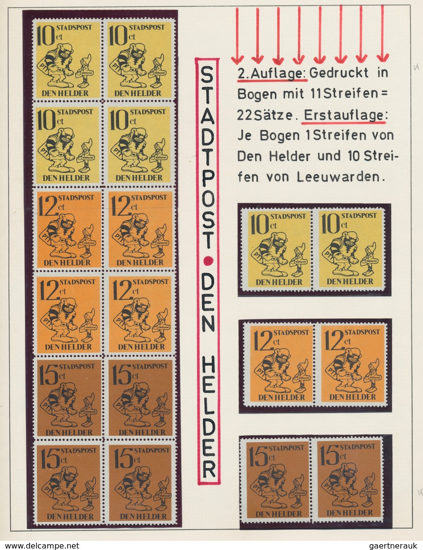 Niederlande - Stadtpostmarken: 1970, Collection Of Apprx. 380 Perf./imperf. Stamps And Apprx. 55 Cov - Otros & Sin Clasificación