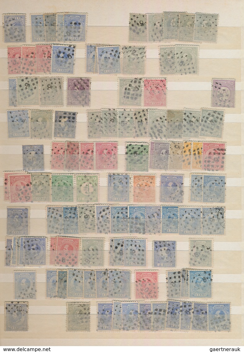 Niederlande - Stempel: 1870/1890 (ca.), Numeral Cancellations, Holding Of Apprx. 640 Stamps (mainly - Postal History