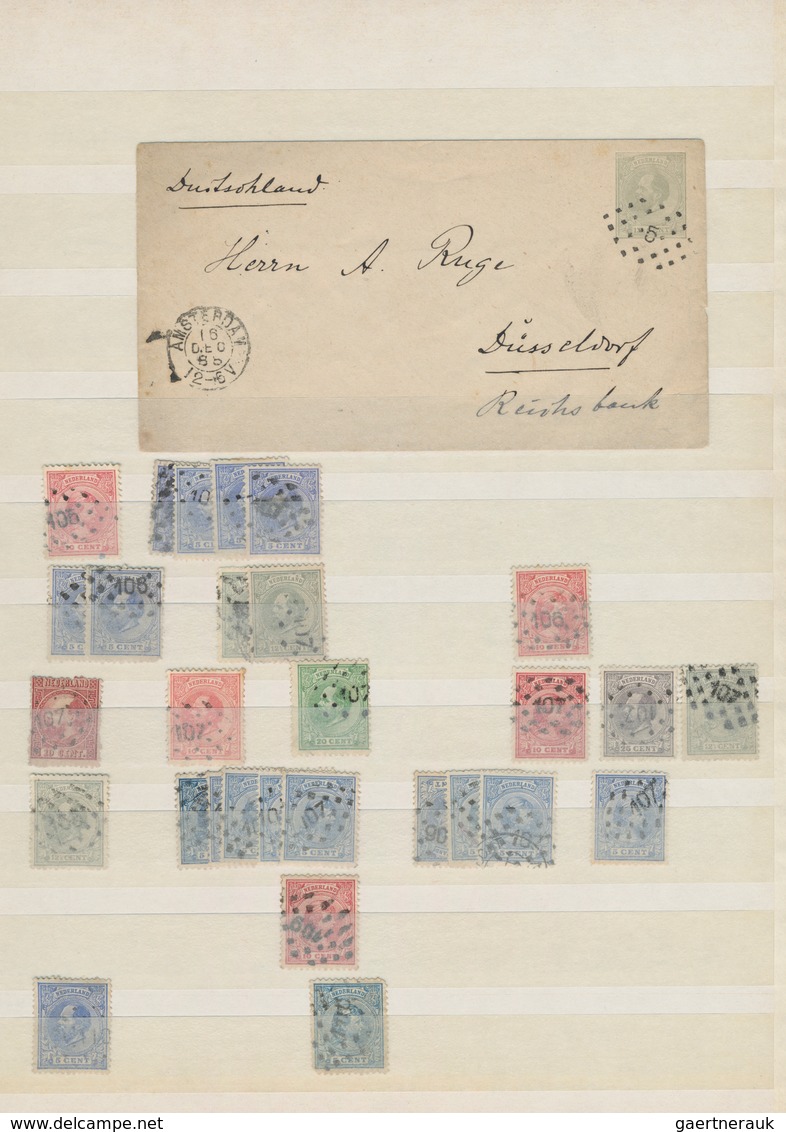 Niederlande - Stempel: 1870/1890 (ca.), Numeral Cancellations, Holding Of Apprx. 640 Stamps (mainly - Postal History