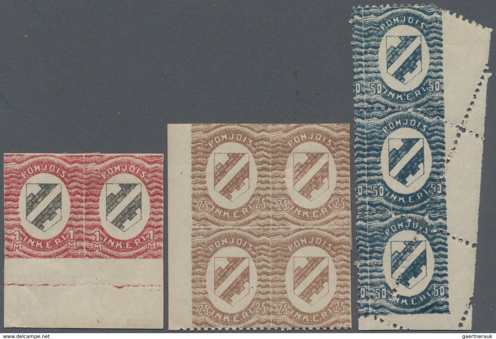 Nordingermanland: 1920, Coat Of Arms, Specialised Assortment Of 67 Stamps 5p.-1m. Showing Varieties - Emisiones Locales