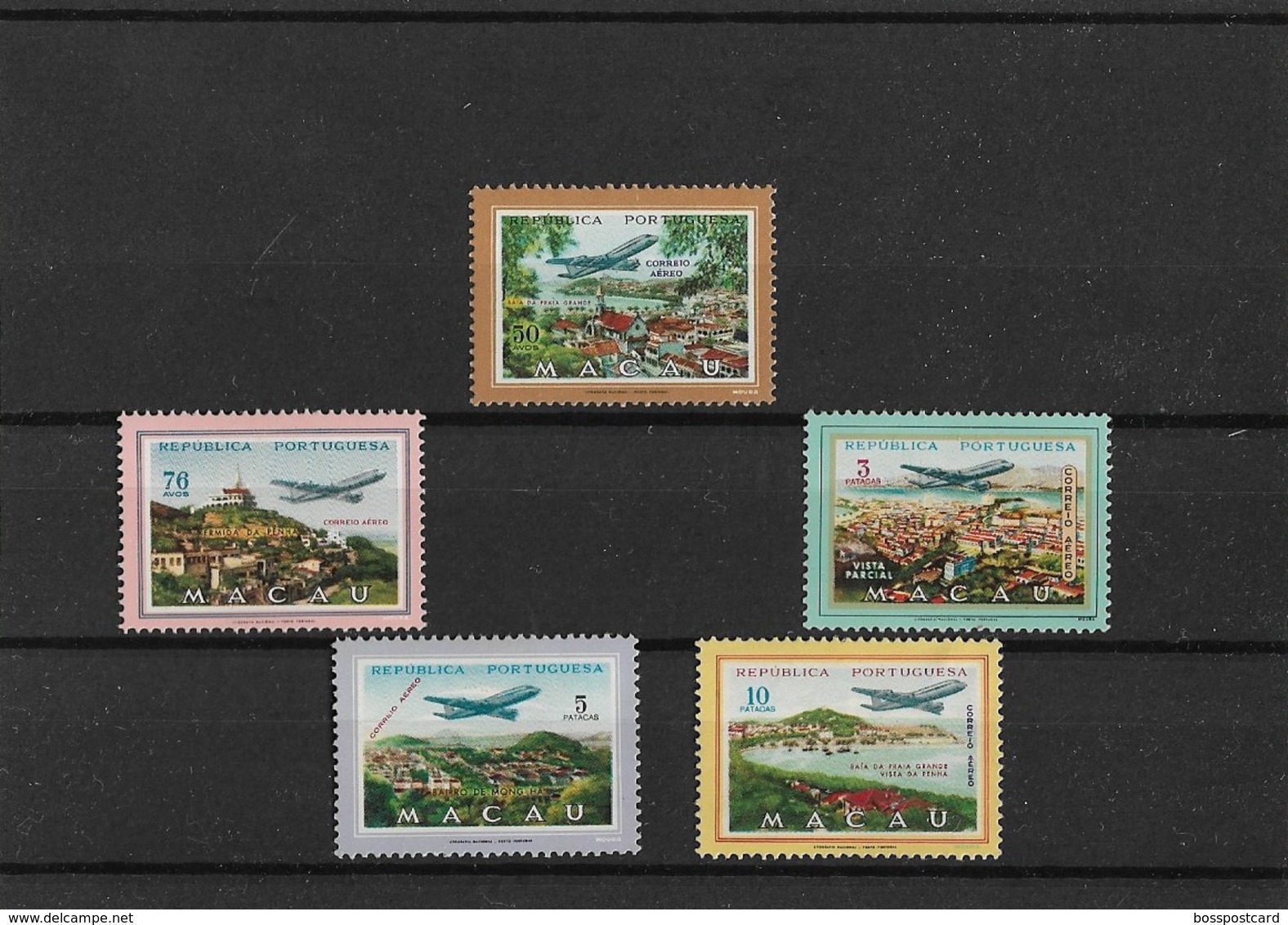 Macau - 5 Selos Novos 1960 - Várias Vistas - Filatelia - Unused Stamps - Timbres - Philately - Macao - Portugal - China - Ongebruikt