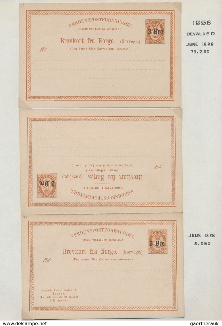 Norwegen - Ganzsachen: 1872/1999 Collection Of About 375 Unused/CTO-used And Used Postal Stationery, - Entiers Postaux