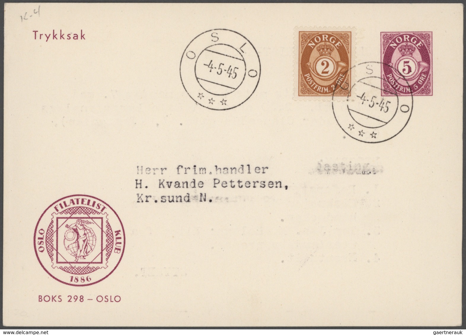 Norwegen - Ganzsachen: 1872/1999 holding of ca. 490 unused/CTO-used and commercially used postal sta