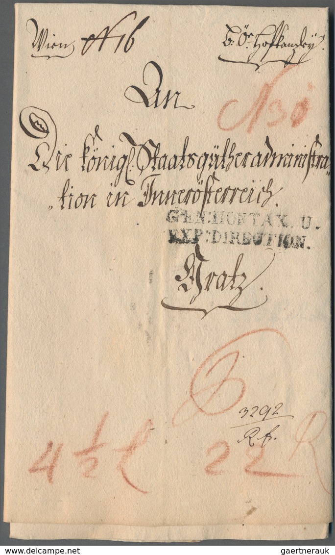 Österreich - Vorphilatelie: 1760/1860 (ca.), Bestand von ca. 230 markenlosen Briefen mit meist Vorph