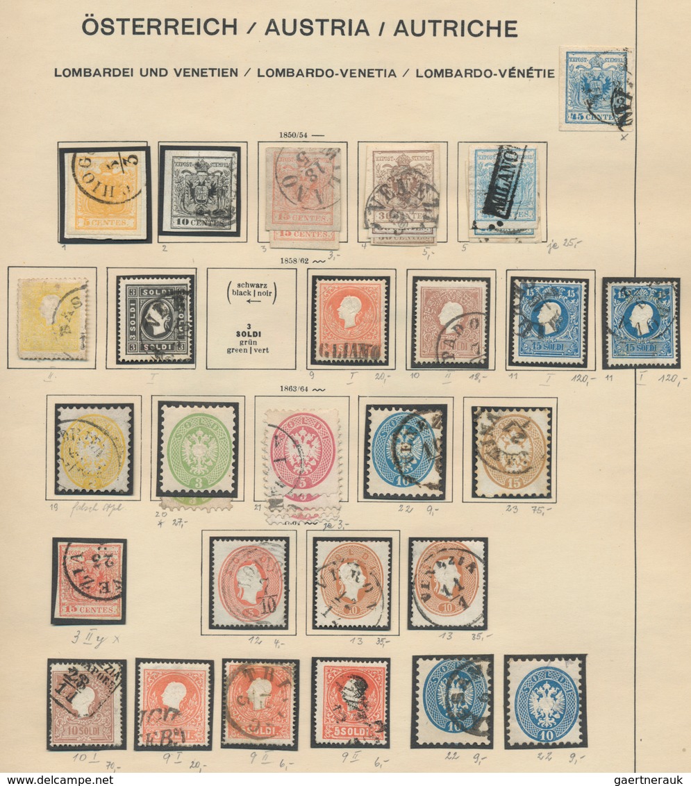 Österreich: 1850 - 1980. Schaubek Vordruckalbum mit gewachsenener Sammlung, startend mit jeweils meh