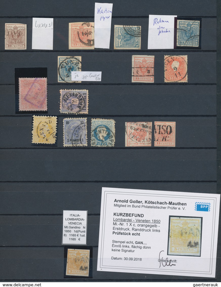 Österreich: 1850/1900, Lot Dabei U.a. Michel 3 Geripptes Papier Im 3er-Streifen (eine Marke Beschädi - Sammlungen